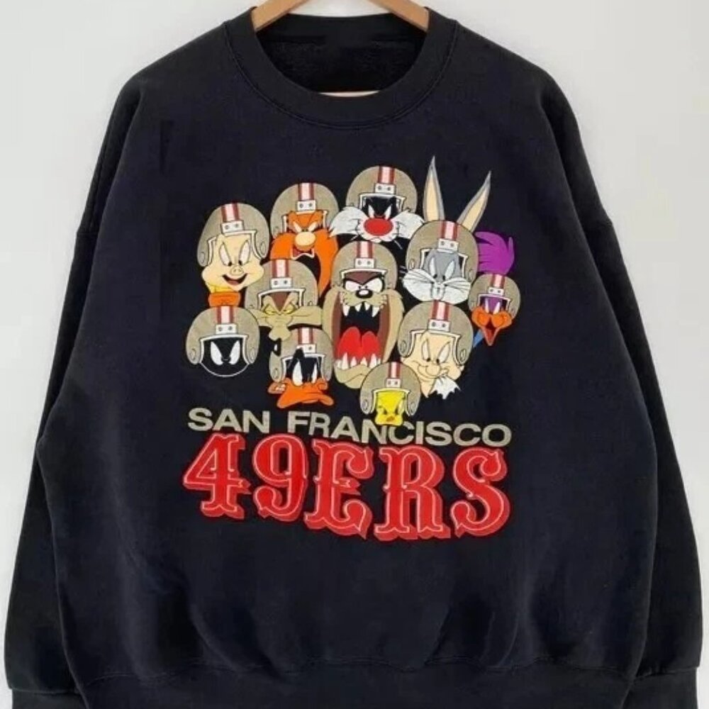 San Francisco 49ers Looney Tunes Ash Color Crewneck Sweatshirt